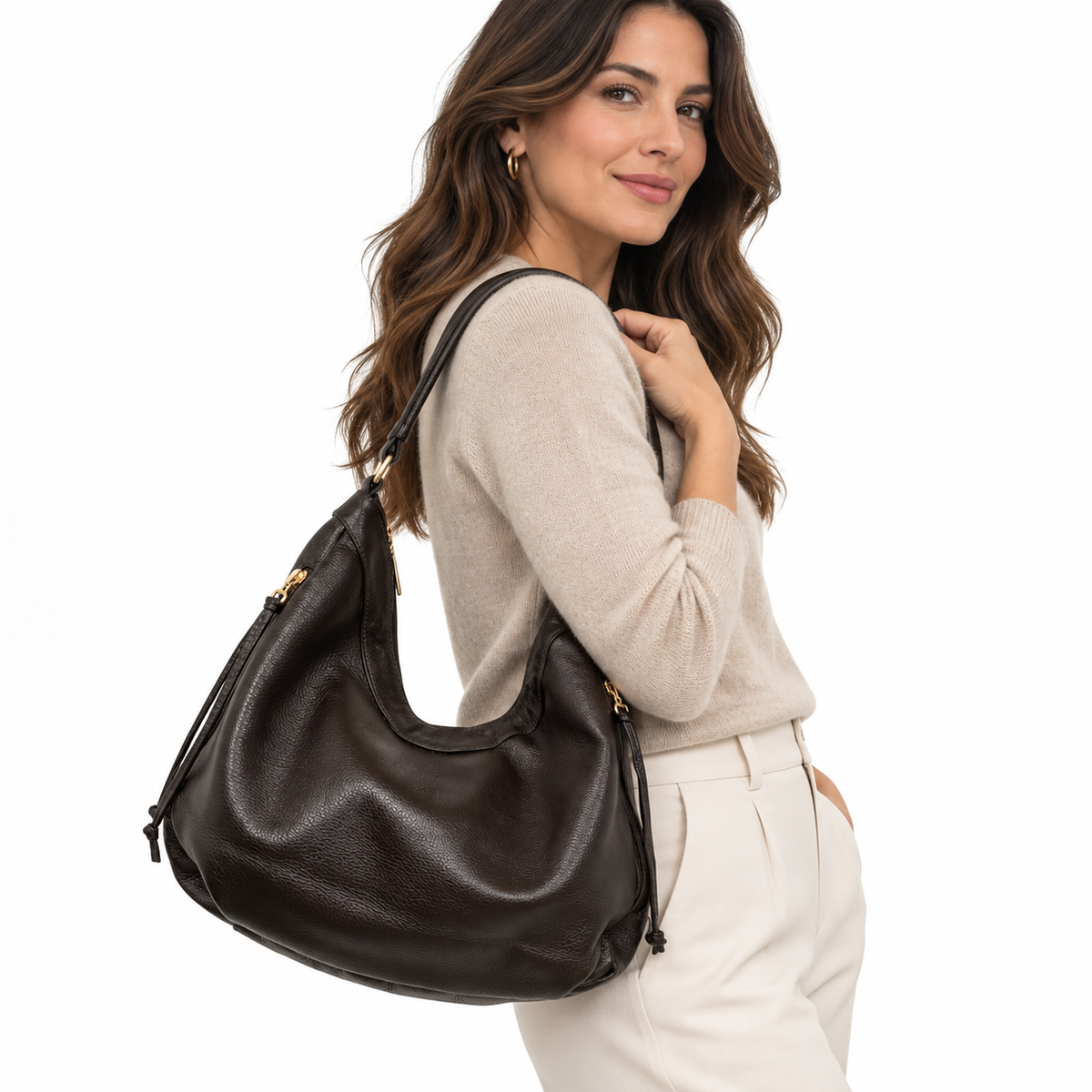 BOLSA LUNA PIEL CAFÉ