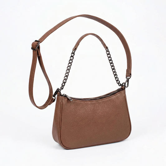 Bolsa Coral Olivo Piel