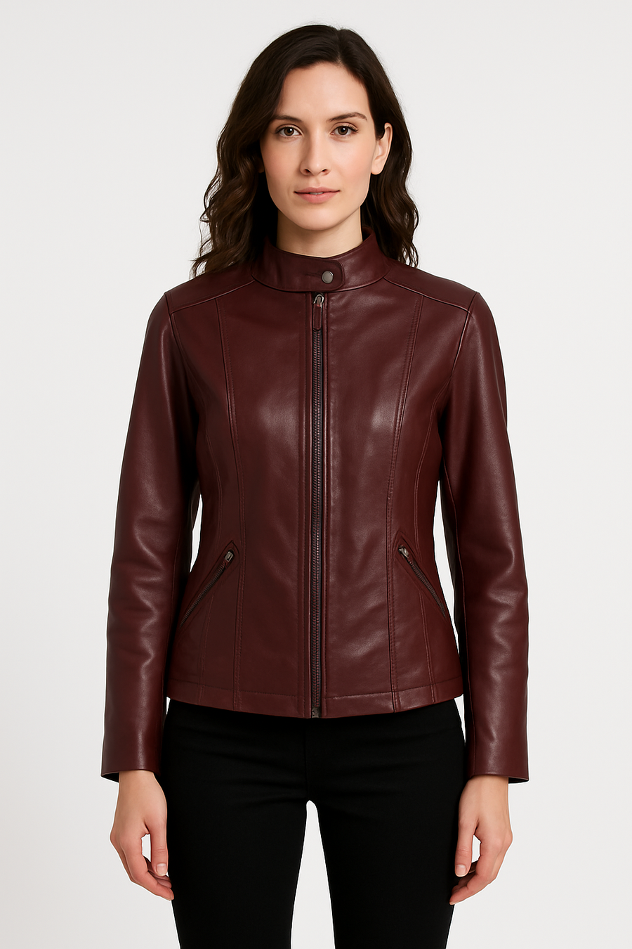 Chamarra PIEL Aniel Burgundy