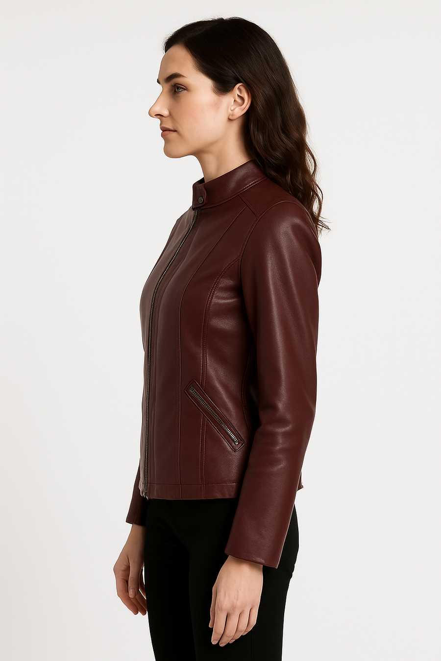 Chamarra PIEL Aniel Burgundy