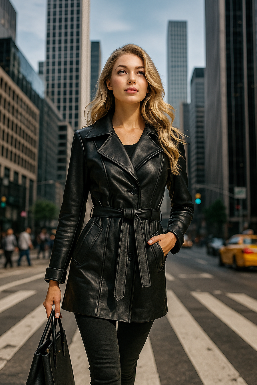 Gabardina PIEL Carolina Negro