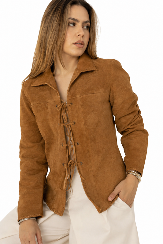 Chamarra Boho Gamuza Oro