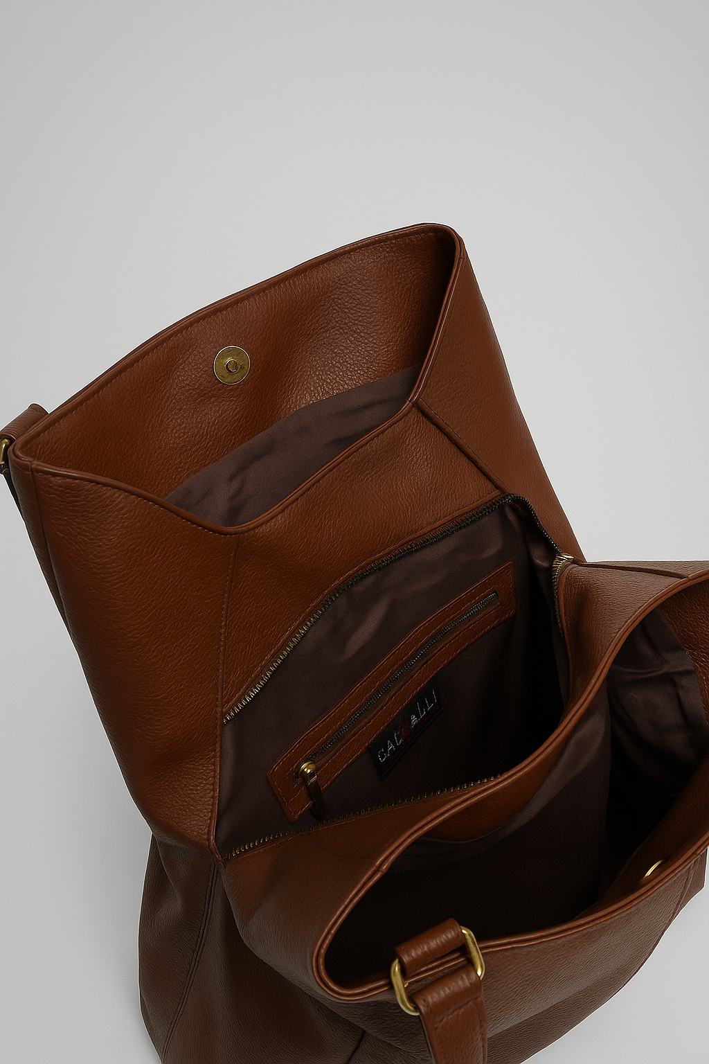 Bolsa Ital Camel Piel