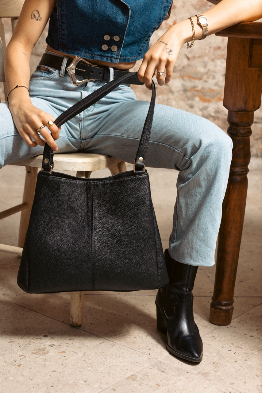 Bolsa Ital Negro Piel