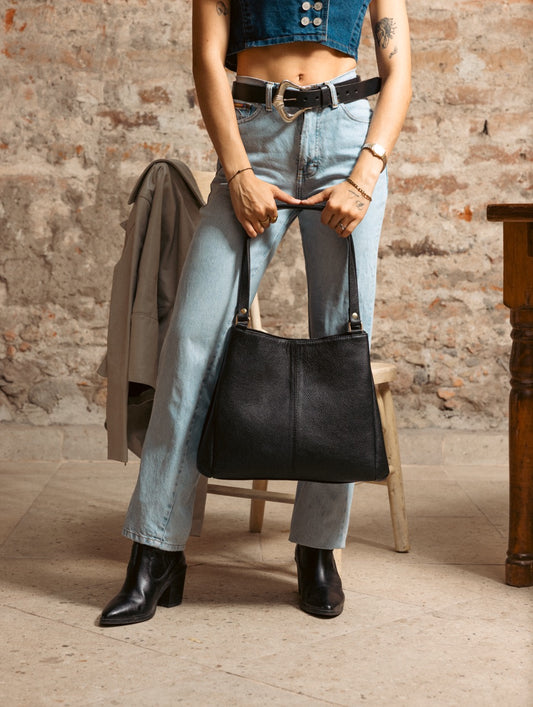 Bolsa Ital Negro Piel