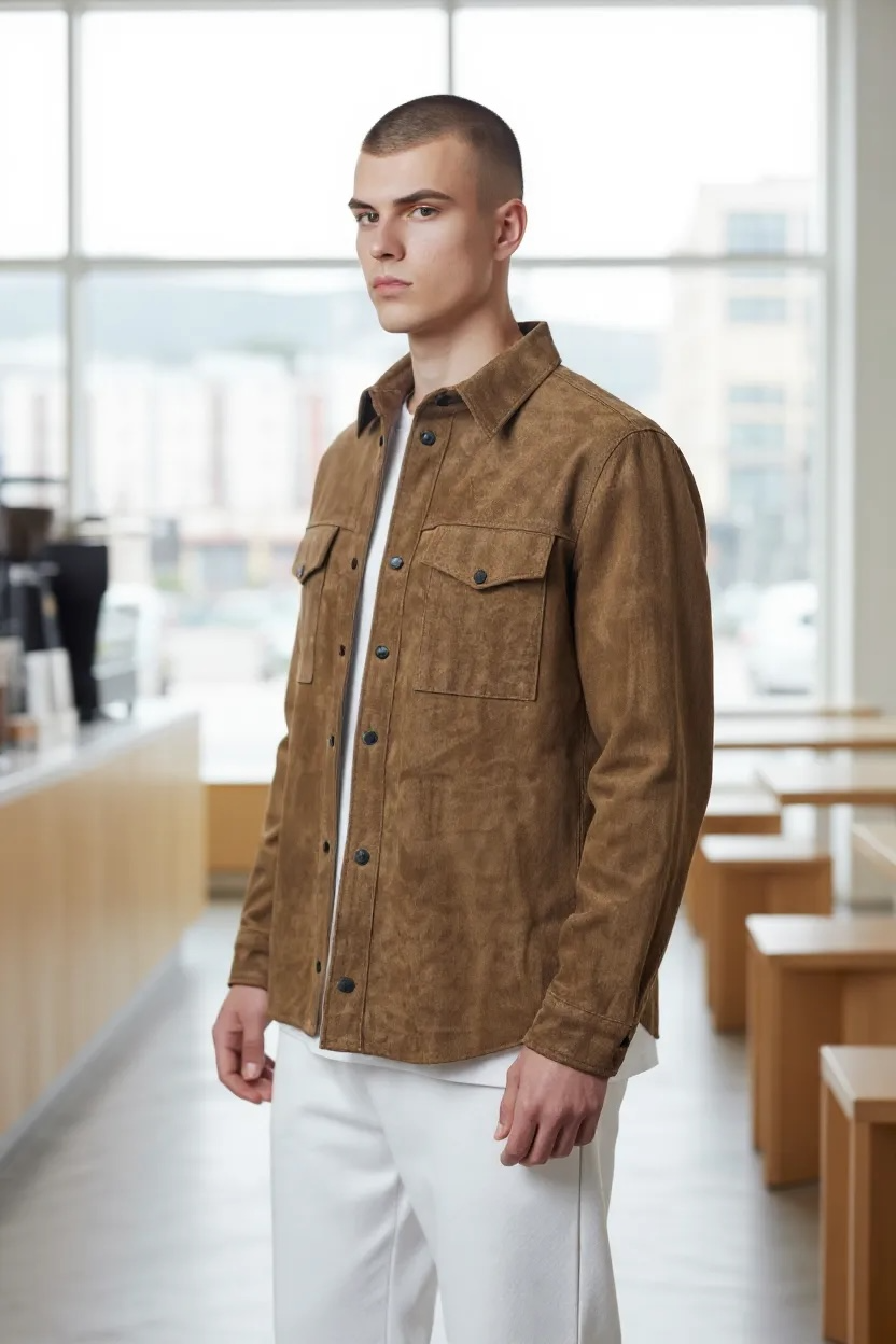 Sobrecamisa piel ante oro