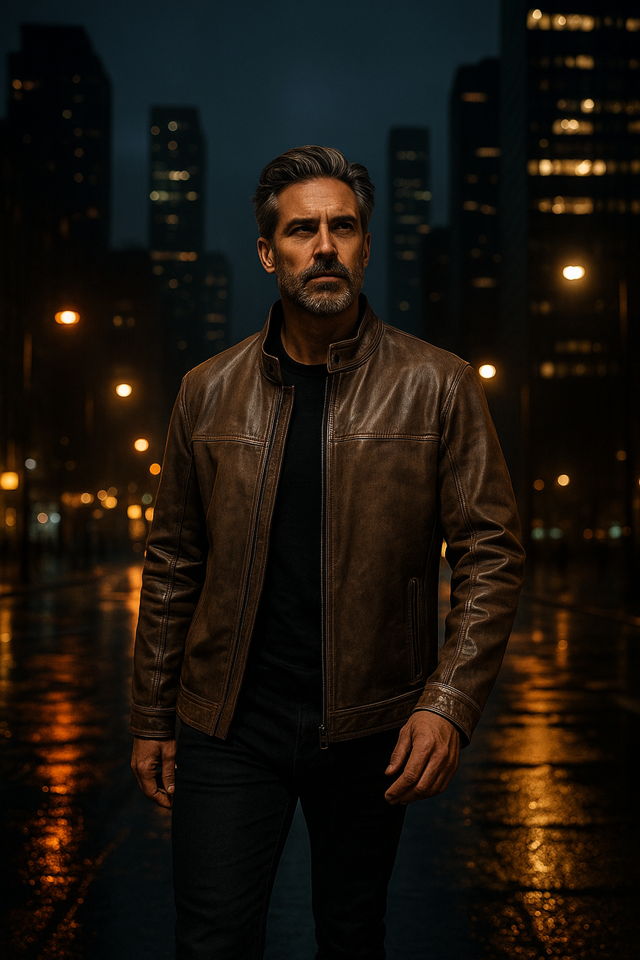 Chamarra PIEL Apollo Craq Tobacco