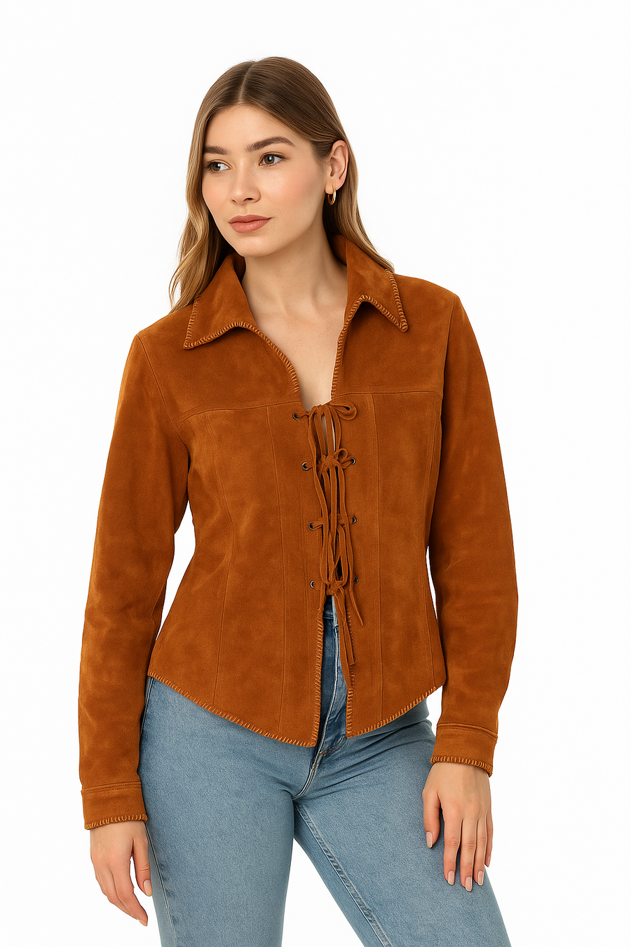 Chamarra PIEL Soho Ante Gamuza oro