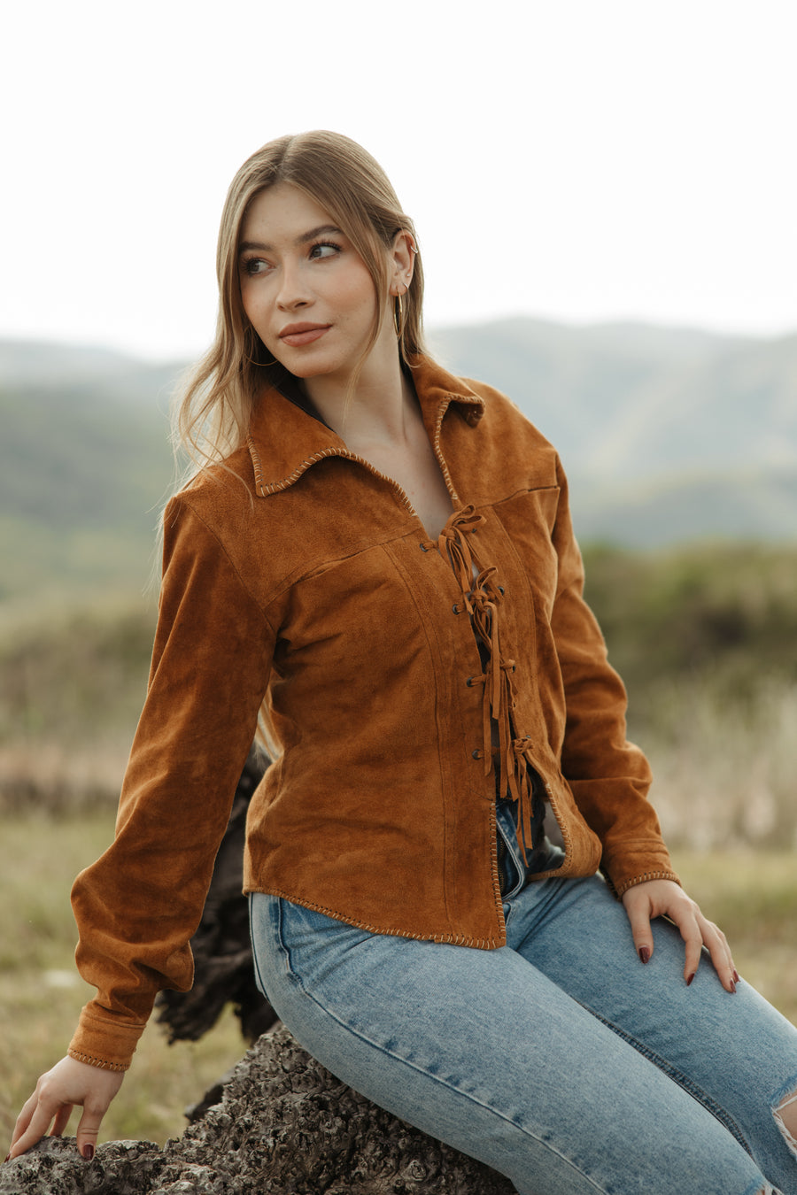 Chamarra PIEL Soho Ante Gamuza oro