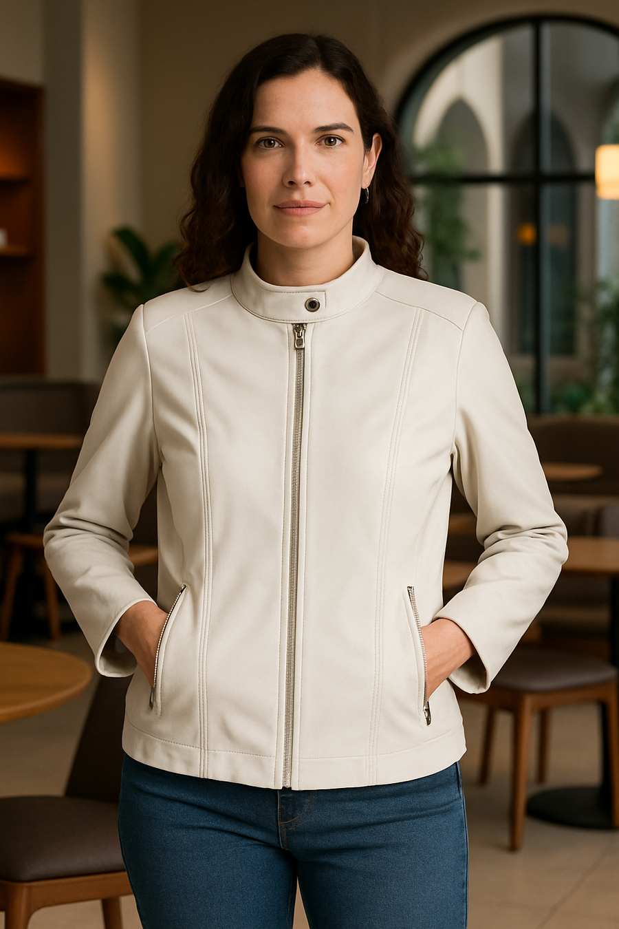 Chamarra PIEL Marcel Ivory