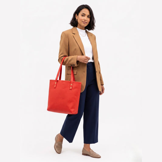 Bolsa Maya Piel Rojo