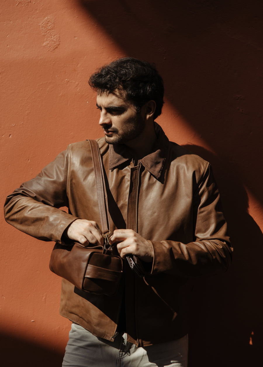 Neceser crossbody Sevilla Café Piel