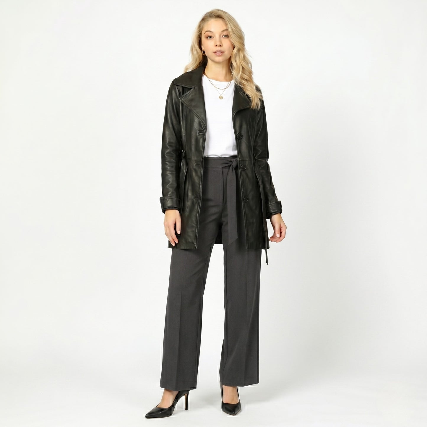 Gabardina PIEL Carolina Negro