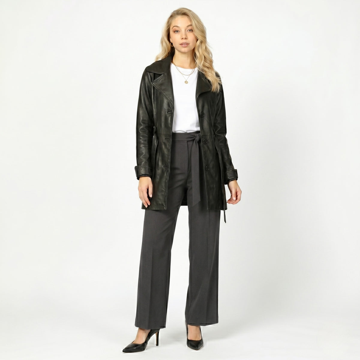 Gabardina PIEL Carolina Negro