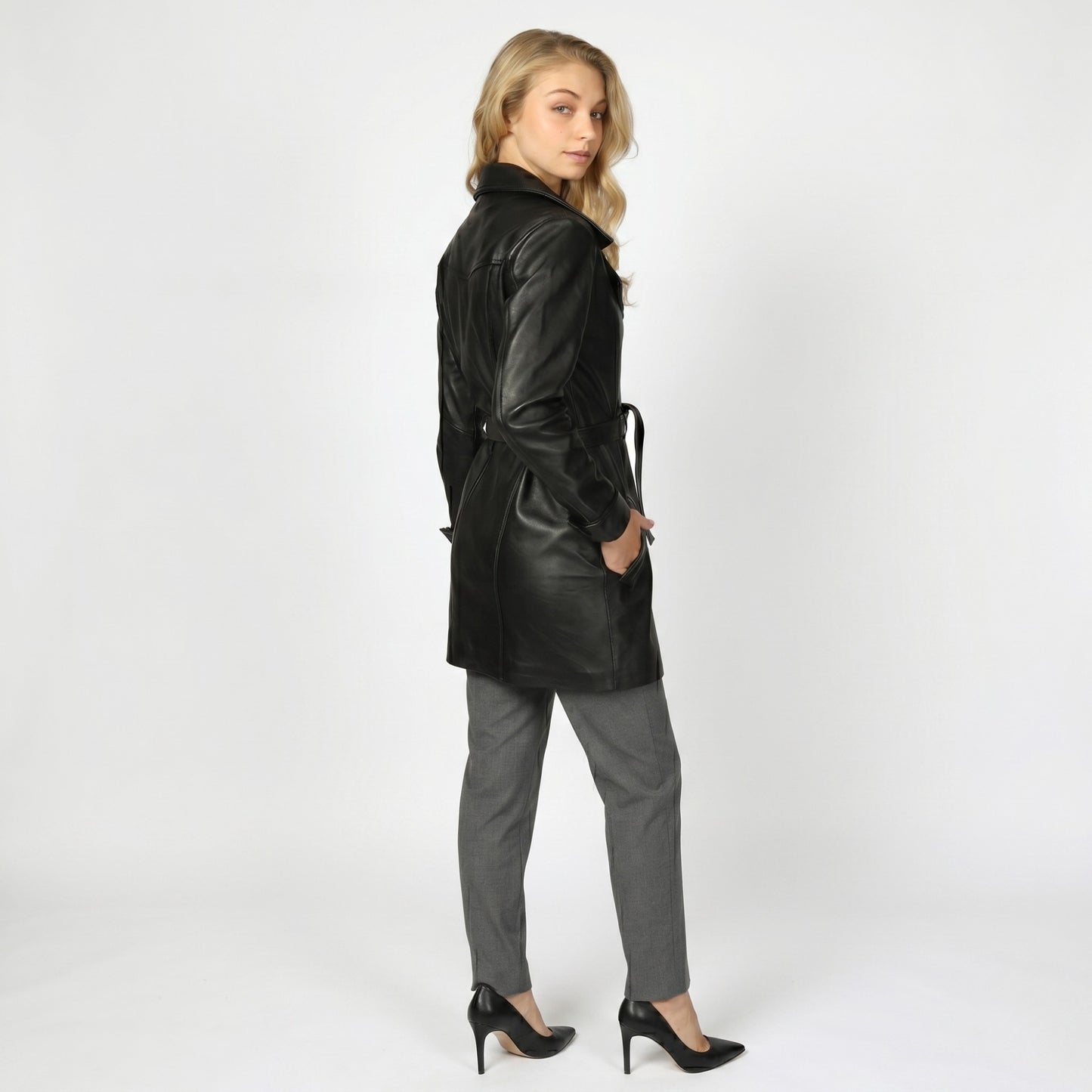 Gabardina PIEL Carolina Negro