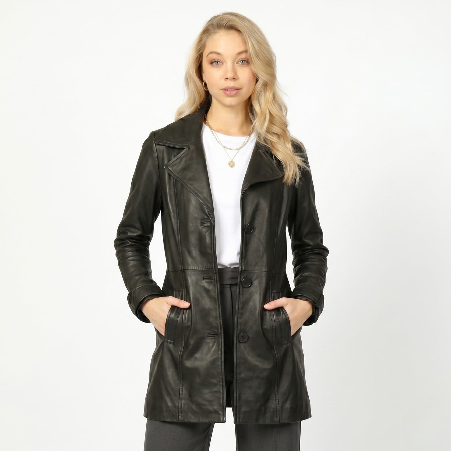 Gabardina PIEL Carolina Negro