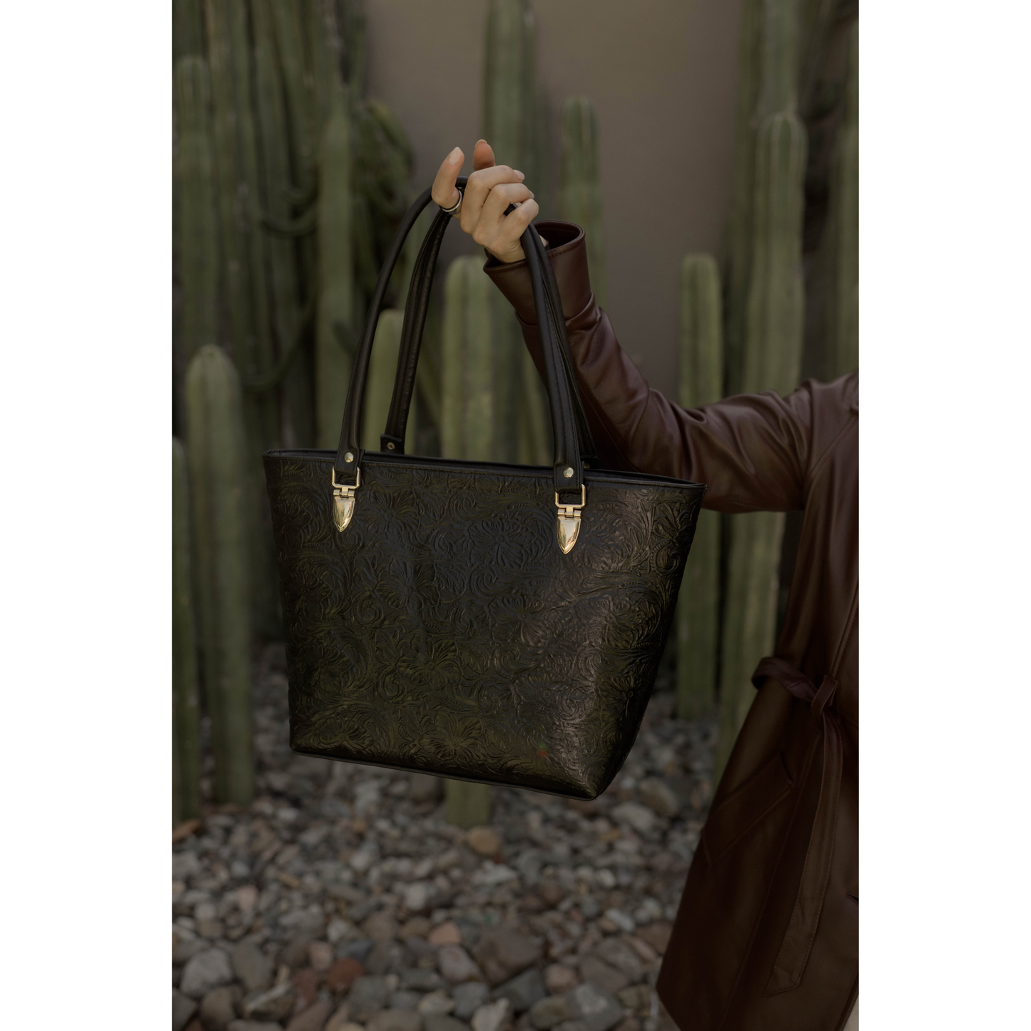 Bolsa Susan Cincelado Negro