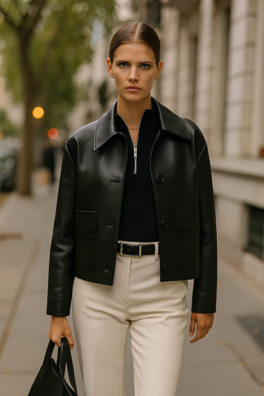 Chamarra PIEL Vica Negro