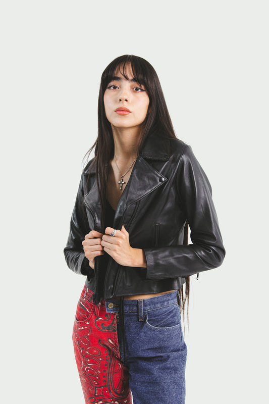 Chamarra Diana negro Piel