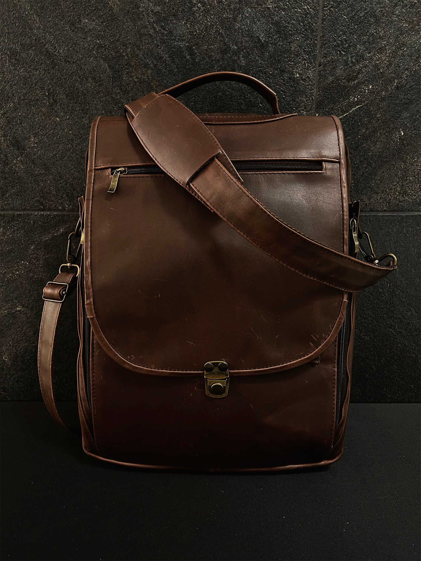 Backpack London Café Vintage Piel