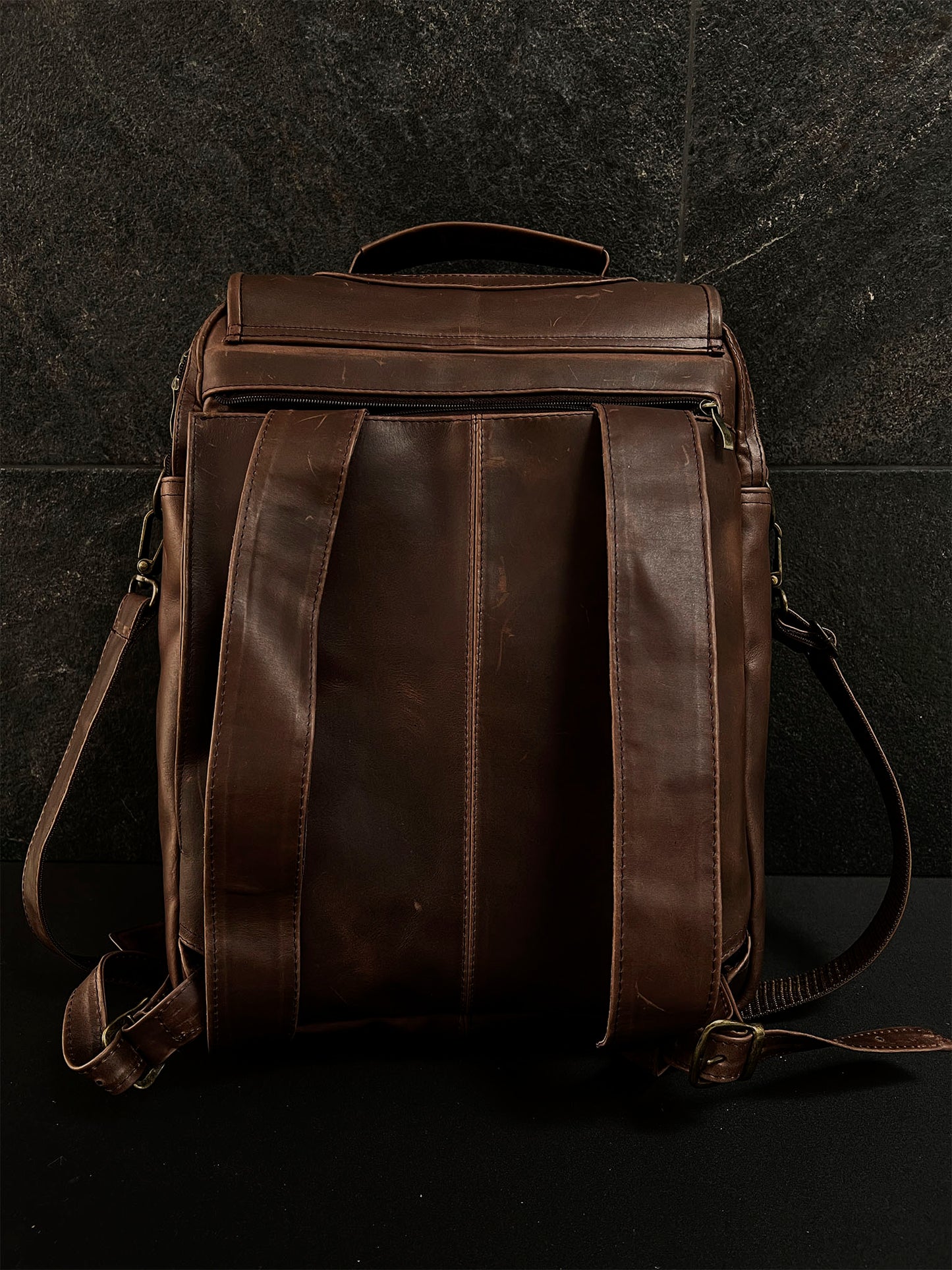 Backpack London Café Vintage Piel