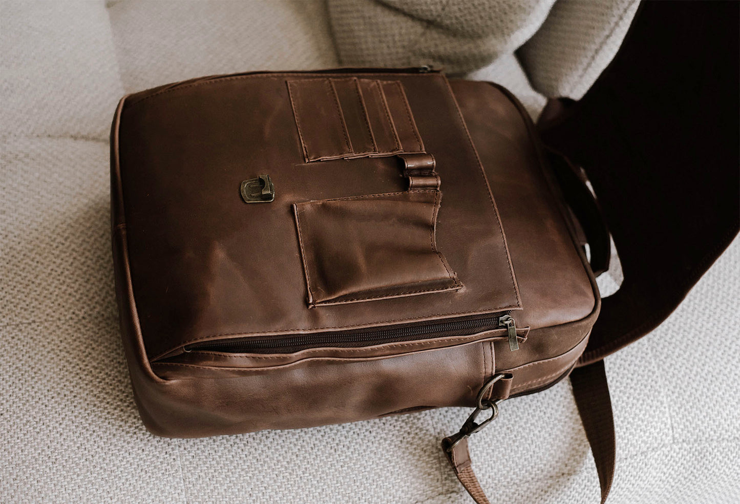 Backpack London Café Vintage Piel